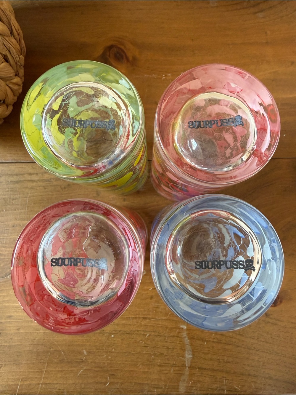 Set of 4 MCM-style Sourpuss Atomic Boomerang print Highball Glasses - Picture 7 of 7